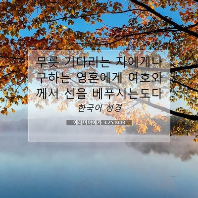 Picture 07 - 예레미야애가 3:25 KOR - 무릇 기다리는 자에게나 구하는 - Bible Verse Picture