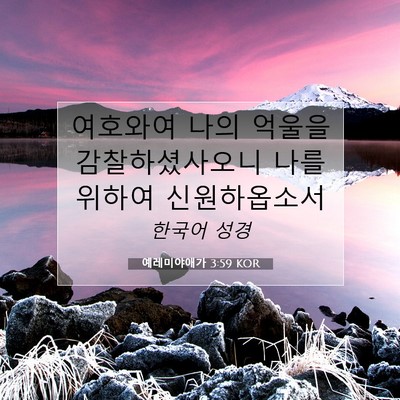 Picture 07 - 예레미야애가 3:59 KOR - 여호와여 나의 억울을 - Bible Verse Picture