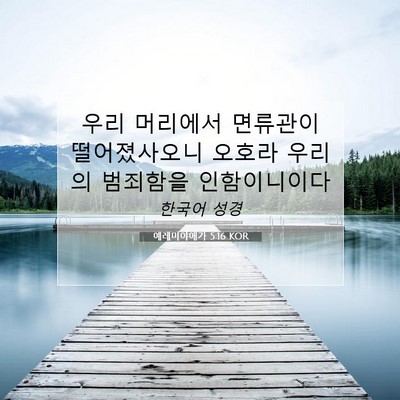 Picture 07 - 예레미야애가 5:16 KOR - 우리 머리에서 면류관이 - Bible Verse Picture