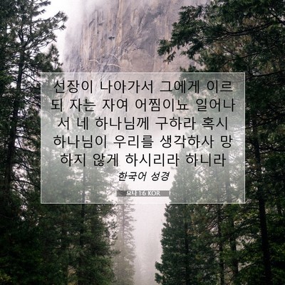 Picture 07 - 요나 1:6 KOR - 선장이 나아가서 그에게 이르되 자는 - Bible Verse Picture