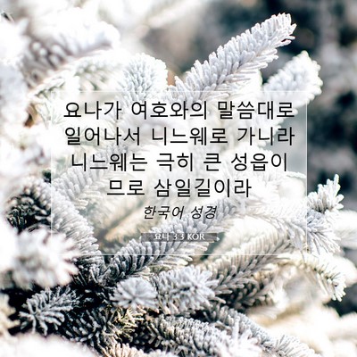 Picture 07 - 요나 3:3 KOR - 요나가 여호와의 말씀대로 일어나서 - Bible Verse Picture
