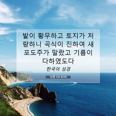 Picture 07 - 요엘 1:10 KOR - 밭이 황무하고 토지가 처량하니 - Bible Verse Picture