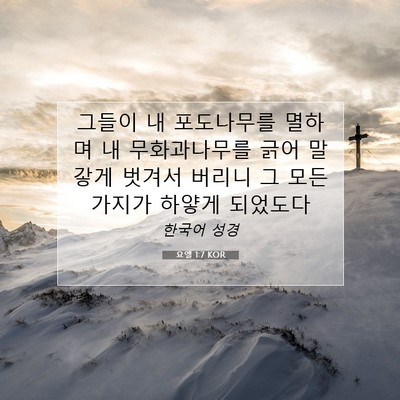 Picture 07 - 요엘 1:7 KOR - 그들이 내 포도나무를 멸하며 내 - Bible Verse Picture