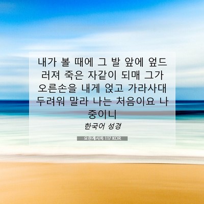Picture 07 - 요한계시록 1:17 KOR - 내가 볼 때에 그 발 앞에 엎드러져 - Bible Verse Picture