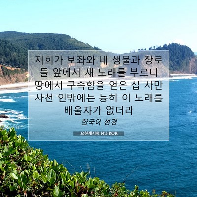 Picture 07 - 요한계시록 14:3 KOR - 저희가 보좌와 네 생물과 장로들 - Bible Verse Picture