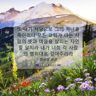 Picture 07 - 요한계시록 2:23 KOR - 또 내가 사망으로 그의 자녀를 - Bible Verse Picture