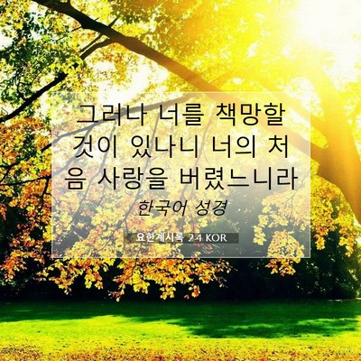 Picture 07 - 요한계시록 2:4 KOR - 그러나 너를 책망할 것이 있나니 - Bible Verse Picture