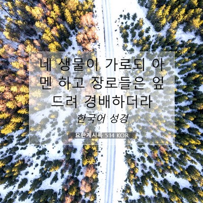 Picture 07 - 요한계시록 5:14 KOR - 네 생물이 가로되 아멘 하고 - Bible Verse Picture