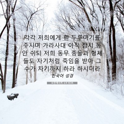 Picture 07 - 요한계시록 6:11 KOR - 각각 저희에게 흰 두루마기를 주시며 - Bible Verse Picture