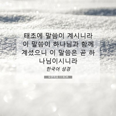 Picture 07 - 요한복음 1:1 KOR - 태초에 말씀이 계시니라 이 말씀이 - Bible Verse Picture