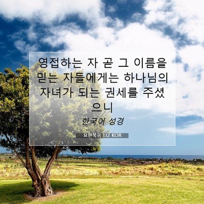 Picture 07 - 요한복음 1:12 KOR - 영접하는 자 곧 그 이름을 믿는 - Bible Verse Picture