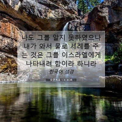Picture 07 - 요한복음 1:31 KOR - 나도 그를 알지 못하였으나 내가 - Bible Verse Picture