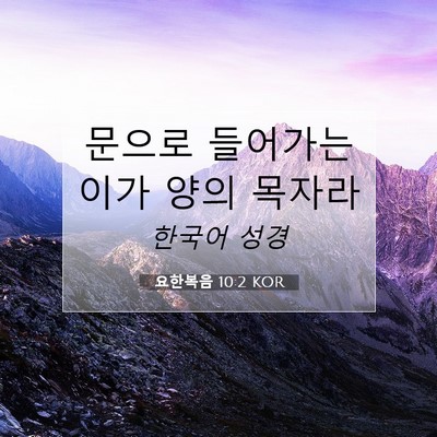 Picture 07 - 요한복음 10:2 KOR - 문으로 들어가는 이가 양의 - Bible Verse Picture