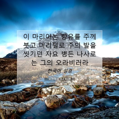 Picture 07 - 요한복음 11:2 KOR - 이 마리아는 향유를 주께 붓고 - Bible Verse Picture