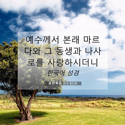 Picture 07 - 요한복음 11:5 KOR - 예수께서 본래 마르다와 그 동생과 - Bible Verse Picture