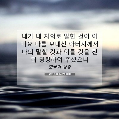 Picture 07 - 요한복음 12:49 KOR - 내가 내 자의로 말한 것이 아니요 - Bible Verse Picture