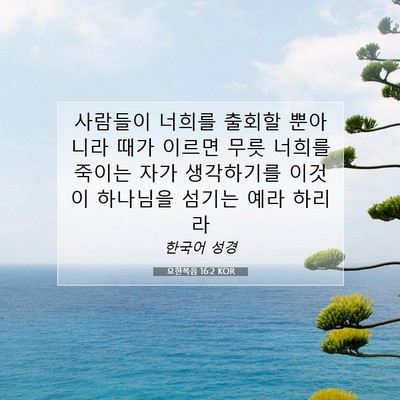 Picture 07 - 요한복음 16:2 KOR - 사람들이 너희를 출회할 뿐아니라 - Bible Verse Picture