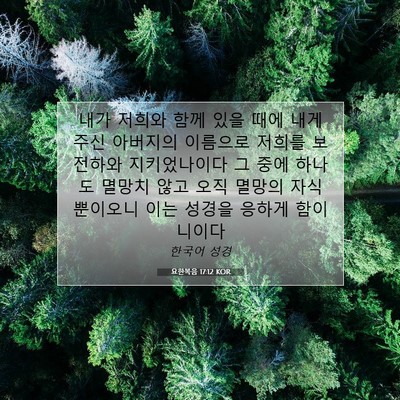 Picture 07 - 요한복음 17:12 KOR - 내가 저희와 함께 있을 때에 내게 - Bible Verse Picture