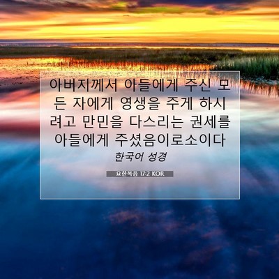 Picture 07 - 요한복음 17:2 KOR - 아버지께서 아들에게 주신 모든 - Bible Verse Picture