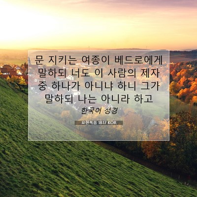 Picture 07 - 요한복음 18:17 KOR - 문 지키는 여종이 베드로에게 말하되 - Bible Verse Picture