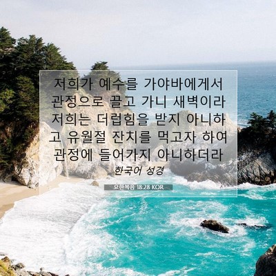 Picture 07 - 요한복음 18:28 KOR - 저희가 예수를 가야바에게서 - Bible Verse Picture