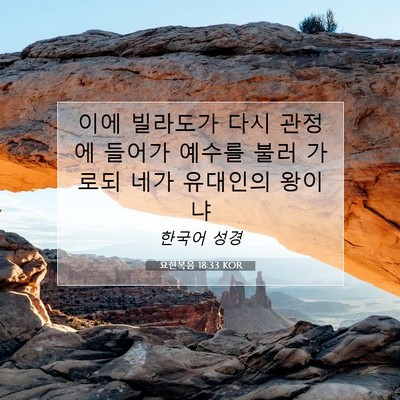Picture 07 - 요한복음 18:33 KOR - 이에 빌라도가 다시 관정에 들어가 - Bible Verse Picture