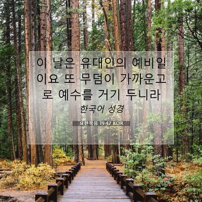 Picture 07 - 요한복음 19:42 KOR - 이 날은 유대인의 예비일이요 또 - Bible Verse Picture