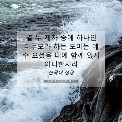 Picture 07 - 요한복음 20:24 KOR - 열 두 제자 중에 하나인 디두모라 - Bible Verse Picture