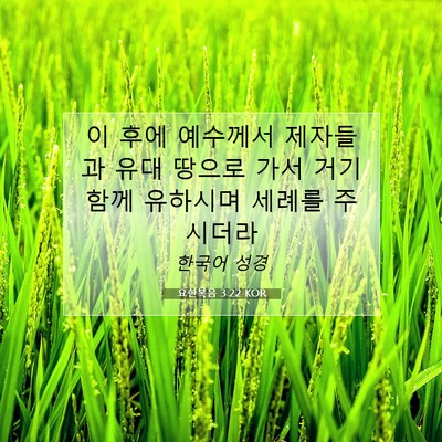 Picture 07 - 요한복음 3:22 KOR - 이 후에 예수께서 제자들과 유대 - Bible Verse Picture