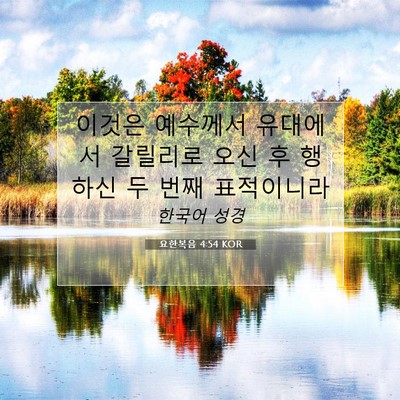 Picture 07 - 요한복음 4:54 KOR - 이것은 예수께서 유대에서 갈릴리로 - Bible Verse Picture