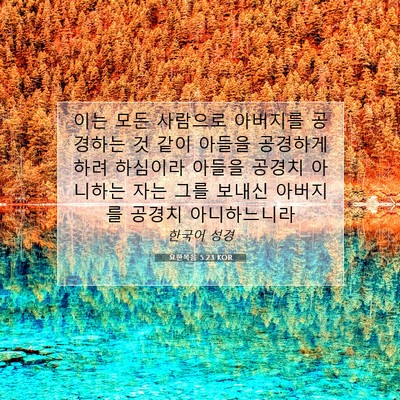 Picture 07 - 요한복음 5:23 KOR - 이는 모든 사람으로 아버지를 - Bible Verse Picture