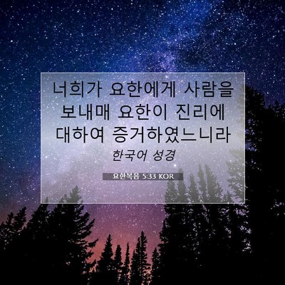 Picture 07 - 요한복음 5:33 KOR - 너희가 요한에게 사람을 보내매 - Bible Verse Picture