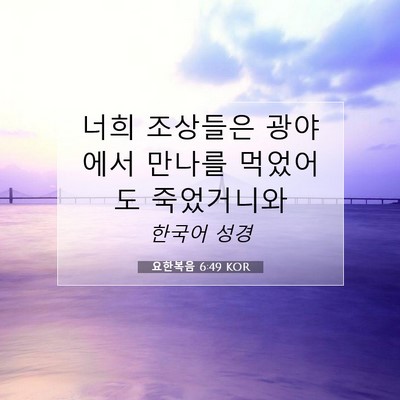 Picture 07 - 요한복음 6:49 KOR - 너희 조상들은 광야에서 만나를 - Bible Verse Picture
