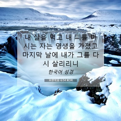 Picture 07 - 요한복음 6:54 KOR - 내 살을 먹고 내 피를 마시는 자는 - Bible Verse Picture