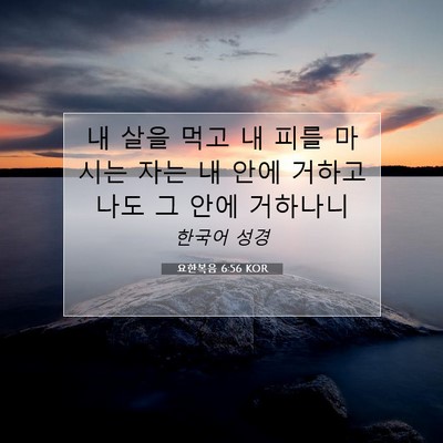 Picture 07 - 요한복음 6:56 KOR - 내 살을 먹고 내 피를 마시는 자는 내 - Bible Verse Picture