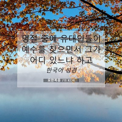 Picture 07 - 요한복음 7:11 KOR - 명절 중에 유대인들이 예수를 - Bible Verse Picture