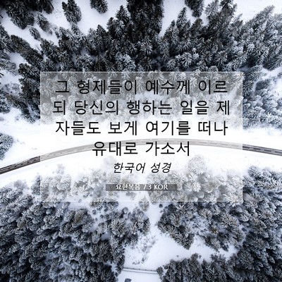 Picture 07 - 요한복음 7:3 KOR - 그 형제들이 예수께 이르되 당신의 - Bible Verse Picture