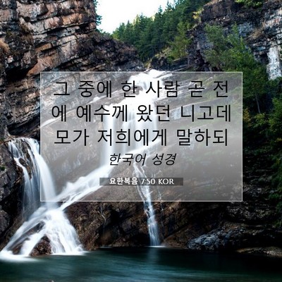 Picture 07 - 요한복음 7:50 KOR - 그 중에 한 사람 곧 전에 예수께 왔던 - Bible Verse Picture