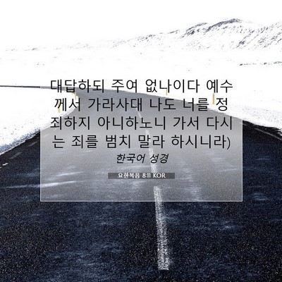 Picture 07 - 요한복음 8:11 KOR - 대답하되 주여 없나이다 예수께서 - Bible Verse Picture