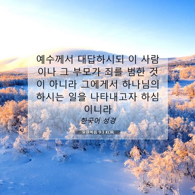 Picture 07 - 요한복음 9:3 KOR - 예수께서 대답하시되 이 사람이나 그 - Bible Verse Picture