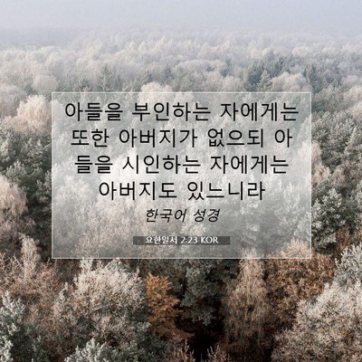 Picture 07 - 요한일서 2:23 KOR - 아들을 부인하는 자에게는 또한 - Bible Verse Picture