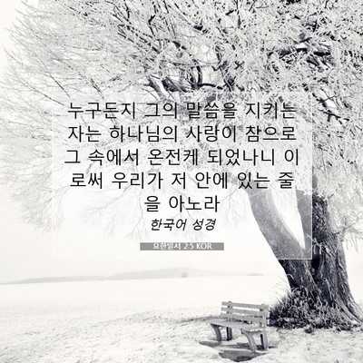 Picture 07 - 요한일서 2:5 KOR - 누구든지 그의 말씀을 지키는 자는 - Bible Verse Picture
