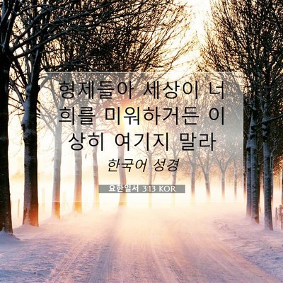 Picture 07 - 요한일서 3:13 KOR - 형제들아 세상이 너희를 미워하거든 - Bible Verse Picture