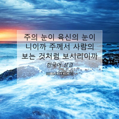 Picture 07 - 욥기 10:4 KOR - 주의 눈이 육신의 눈이니이까 주께서 - Bible Verse Picture