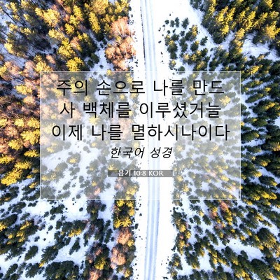 Picture 07 - 욥기 10:8 KOR - 주의 손으로 나를 만드사 백체를 - Bible Verse Picture