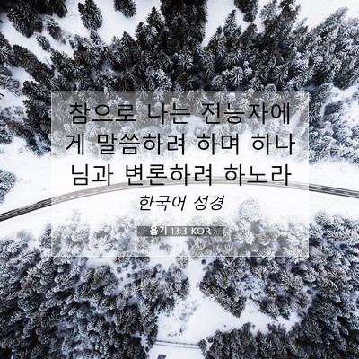 Picture 07 - 욥기 13:3 KOR - 참으로 나는 전능자에게 말씀하려 - Bible Verse Picture