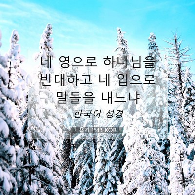 Picture 07 - 욥기 15:13 KOR - 네 영으로 하나님을 반대하고 네 - Bible Verse Picture