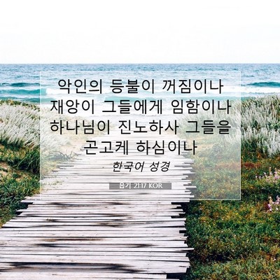 Picture 07 - 욥기 21:17 KOR - 악인의 등불이 꺼짐이나 재앙이 - Bible Verse Picture