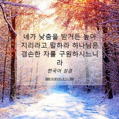 Picture 07 - 욥기 22:29 KOR - 네가 낮춤을 받거든 높아지리라고 - Bible Verse Picture