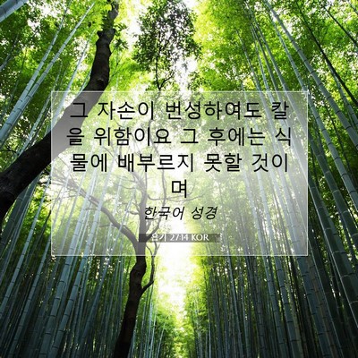 Picture 07 - 욥기 27:14 KOR - 그 자손이 번성하여도 칼을 위함이요 - Bible Verse Picture